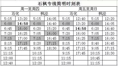 金漕线最新时刻表2017详解